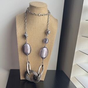 Premier Designs Silver and Black Necklace